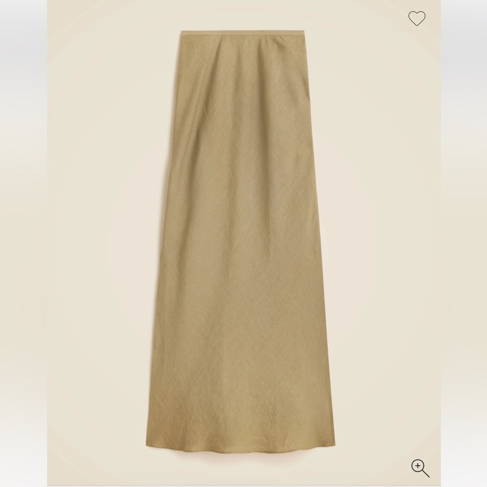 New Gwyneth slip skirt in linen from J. Crew, “Dusty Fatigue” color